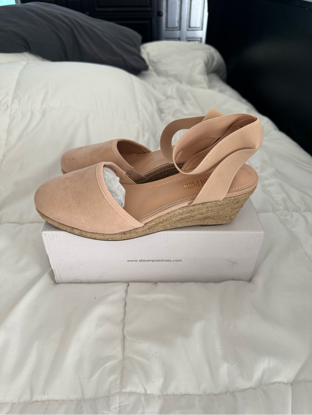 Dream Pairs Blush Espadrille Wedge Slingback